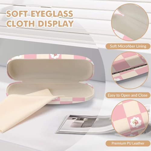 Image of Glasses Case Hard Shell,Portable Protective Eyeglasses Case, Eyeglass Holder Box with Cleaning Cloth, for men women