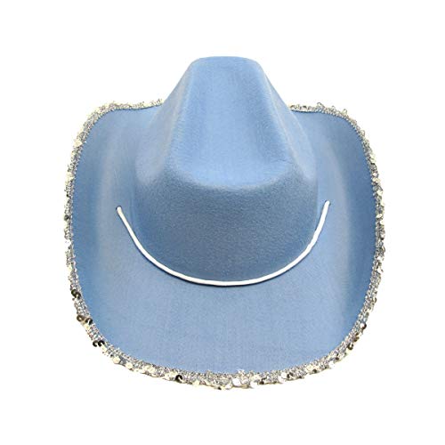 Tg,Llc Treasure Gurus Novelty Blue Cowgirl Hat Sequin Tiara Bachelorette Party Women Cowboy Outfit Costume Accessory #TOP3