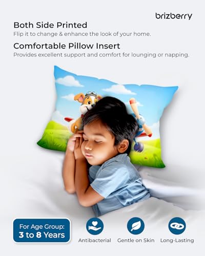 Image of Brizberry Kids Pillow Cushion with Super Soft Fabric | Animal & Cartoon Prints | 12x18 inches (Design 28)