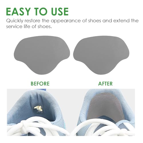 Image of Shoe Heel Repair Patches, Quick Self-Adhesive Inside Sneaker Hole Patches for Sport Work Walking Hiking Tennis Shoes Sneaker Mesh (12 Pcs 丨 Light Grey)