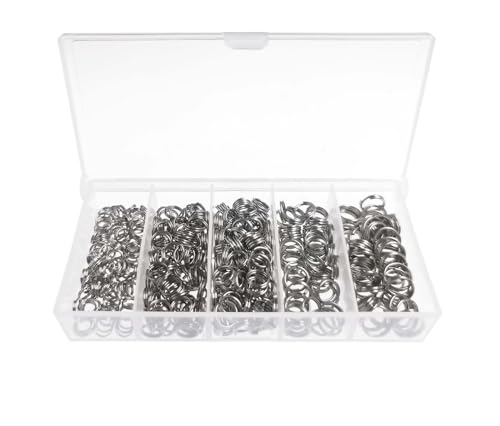 400pcs Stainless Steel Split Rings Kit Fishing Lures Ring Chain Connector with Storage Box