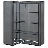 Couleur : gris Tomostar Armoire en Tissu, Armoire Dressing de Rangement Penderie Portable Garde-Robe d\'angle Gris 130 x 87 x 169 cm