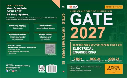 Image of GATE 2027 Electrical Engineering | 27 Years' Chapter-Wise Solved Papers (2000-2026) | Previous Year Questions with Detailed Solutions | By GKP
