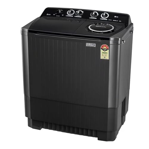 Image of LG 8.5Kg Semi Automatic Top Load Washing Machine, Roller Jet Pulsator + Soak,(P8535SLMZ, Full Black)