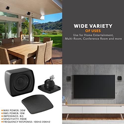 Pyle Mini Satellite Speaker - 3'' Surface-Mount Satellite Loudspeaker System For Subwoofer (Pair), Use For Subwoofer-Satellite Loudspeaker System, Stylish, Minimalistic Design Pd4Stp #TOP5