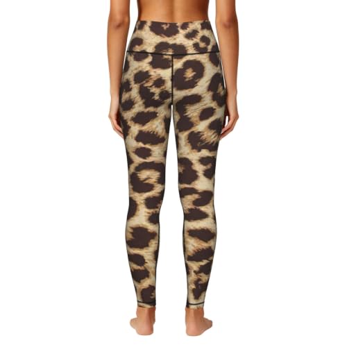 Pantalones de yoga transpirables de mujer elásticos y con estampado de leopardo moderno 5