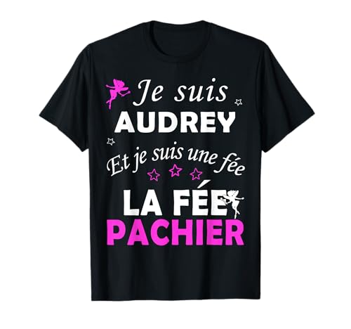 Photo de Pour Audrey Audrey T-Shirt Noir Personnalisé Coupe Classique Manche Courte T-Shirt Femme S EU