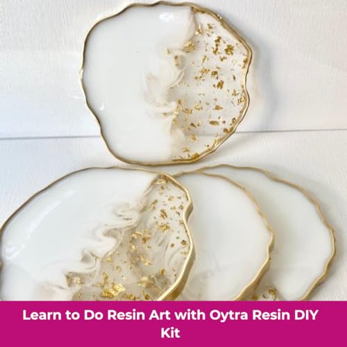 Image of Oytra Resin Coaster Making Kit with Moulds and Tools for DIY Art & Craft Materials Casting Set for Beginners Perfect Return Gift