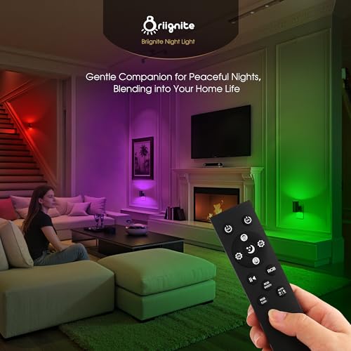 Image of Briignite Night Lights Plug into Wall, 2 Pack 11-Color Changing Night Light
