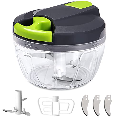 SOMLAW Zwiebelschneider Manuell, 520ml Zwiebel Zerkleinere mit 6 Klingen und 1 Mixer, Zwiebelhacker Gemüseschneider, Multizerkleinerer Manuell, Vegetable Onion Chopper Multischneider Knoblauchhacker SOMLAW Zwiebelschneider Manuell, 520ml Zwiebel Zerkleinere mit 6 Klingen und 1 Mixer, Zwiebelhacker Gemüseschneider, Multizerkleinerer Manuell, Vegetable Onion Chopper Multischneider Knoblauchhacker