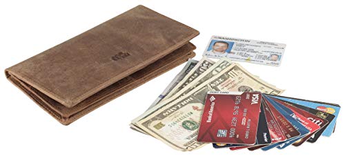 Mou Meraki RFID Blocking Mens Genuine leather Bifold Long Wallet