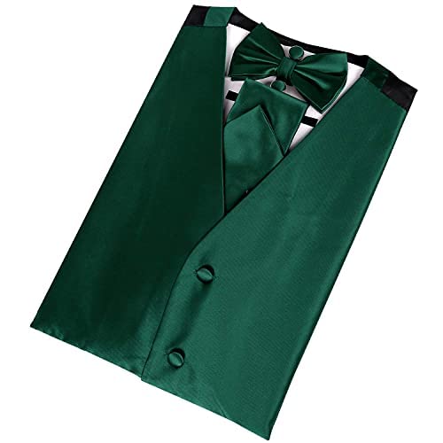 Alizeal Mens Classic 5Pcs Solid Color Satin Suit Vest Set3