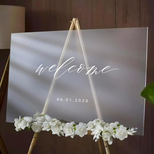 Langaelex Acrylglas Platte Frost Hell 3 mm, DIN A2 (420 x 594 mm) Milchglas Acrylplatte für Laserschneiden, Willkommensschild Hochzeit, Glasersatz