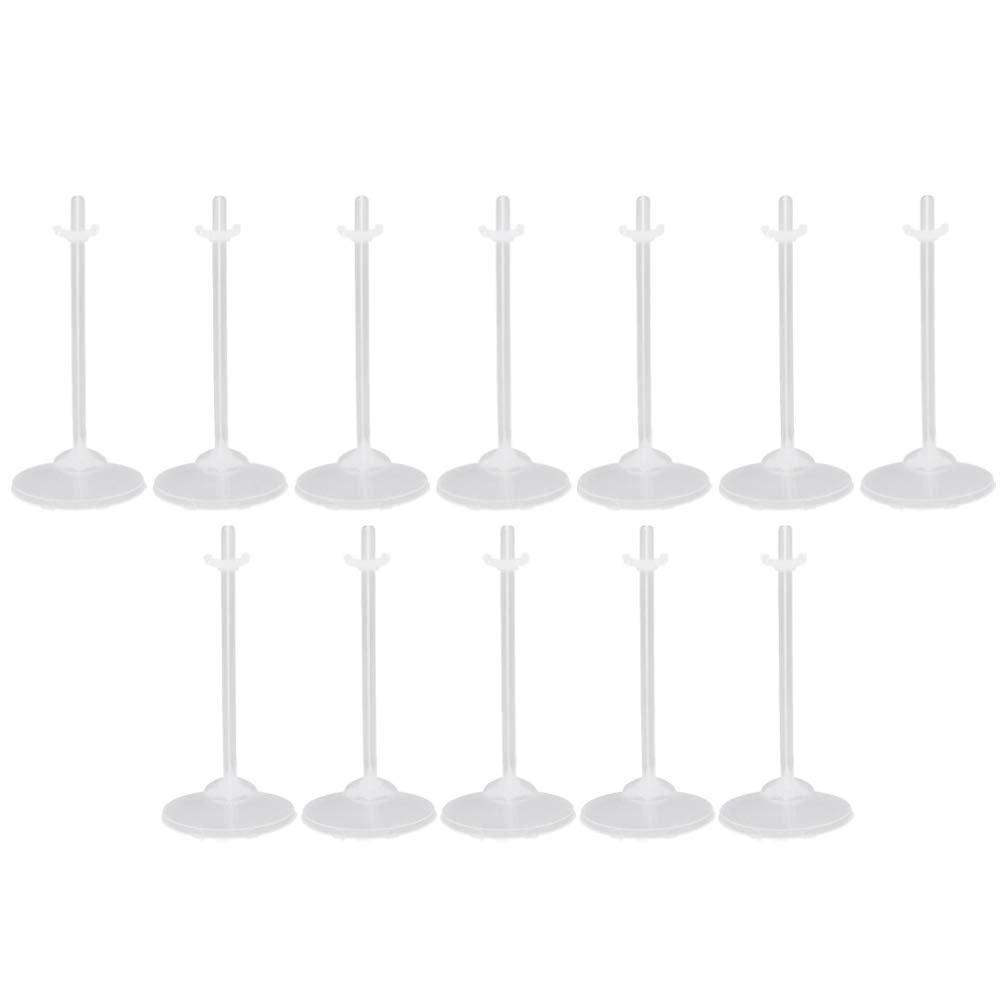 Healifty 24Pcs 21cm Plastic Doll Stand White Doll Support Action Figure Display Holder Transparent Doll Stands for for 9in 10in and 11in Dolls - Image 3