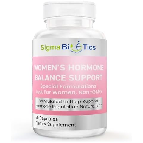 SigmaBiotics Women’s Hormone Balance Support - Herbal Supplement for Menopause, Hormonal & Reproductive Health - Non-GMO Supplements with Soy Isoflavones, Black Cohosh, Dong Quai - 60 Capsules Cover