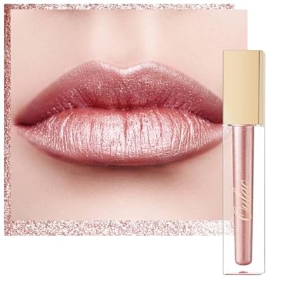 Oulac Barra de Labios Metálica 2-en-1 Barra de Labios de Larga Duración&Sombra de Ojos Brillante Color Intenso Tinta de Labios Glitter Impermeable Sin Transferencia Fácil de Aplicar Vegana MD01