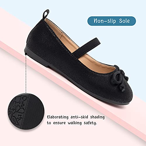 Luffymomo Girls Mary Jane Dress Shoes Party Princess Flats Strap Ballet Dance Shoes Toddler/Little Kid (13 Little Kid Black-A) #TOP4