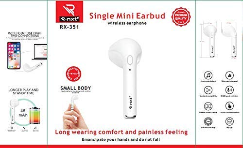 Image of Rx-351 Bluetooth Truly Wireless in Ear Earbuds with Mic, Black