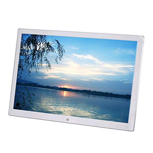 TXGJWRA Digital Photo Frame, 17 inch Digital Picture Frame HDMI HD Advertising Player with 1400x900 High Resolution 16:9 FHD IPS Screen Image Preview 1080P Video,Silver-17