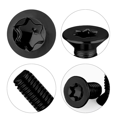 SHUNCHG 20 Stück M3x10mm Senkkopfschrauben,Torx Edelstahl A2 V2A Senkkopfschrauben mit Innensechsrund/Torx-Antrieb, Flachkopfschrauben für Maschinen, Möbel,Holz,Schwarz