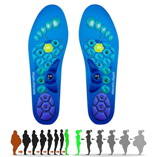 Magnetic Acupressure Insoles – Reflexology Massage Insoles for Pain Relief, Acupressure Magnetic Soles Men & Women,Magnetic Acupressure Insole for Comfort and Support (Large (EU 44-47))