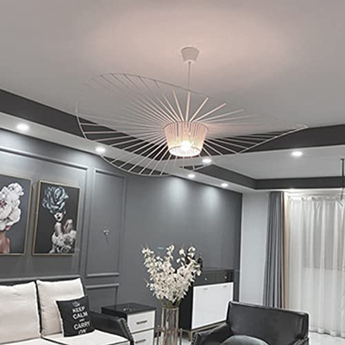 Ds UUby Vertigo Chandelier E27 Fibra De Vidrio/Luces De Sombrero De Poliuretano Vintage Suspensión Luz Iluminación Decorativa White 80cm Cover