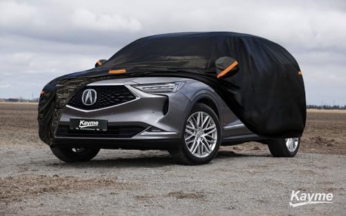 Image of Kayme 7 Layers SUV Car Cover Custom Fit for Acura MDX (2001-2025) Waterproof All Weather for Automobiles, Outdoor Full Cover Rain Sun UV Protection.Black