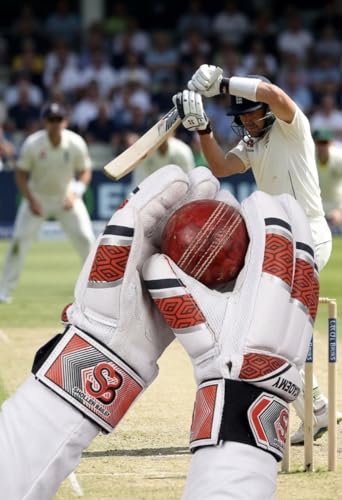 Image of Shollen Bailey Academy Cricket Batting Gloves for Boys Youth Unisex, White, Red and Black, Protective Sports Gear