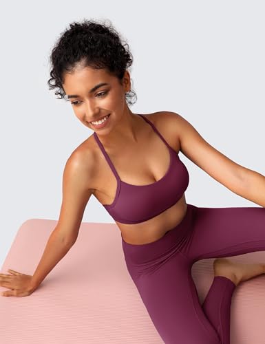 Image of BAYDI Clouduxi Y Back Sports Bra for Women - Padded Racerback Spaghetti Strap Low Impact Workout Yoga Bra, A-C Cups