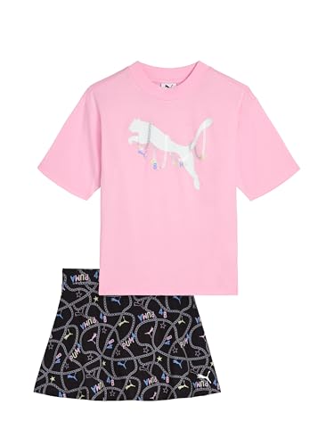 Image of PUMA Girls' 2 Piece Set, Short Sleeve Cotton Jersey T-shirt & Matching Skort