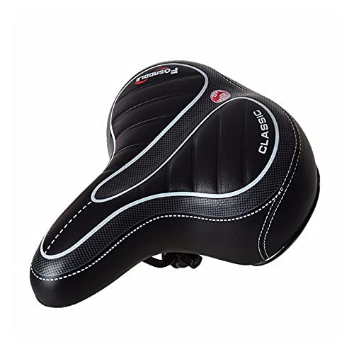 JINYAWEI Sillín de carreras cómodo y ancho Big Bum Gel Cruiser extra deportivo suave Pad Saddle Big Bike Sillín de bicicleta de montaña Sillín de bicicleta (Color: Negro)