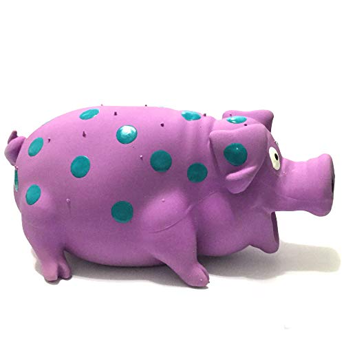 Juguete mordible de látex para perro, cerdo con punto verde 21 cm miniatura 2