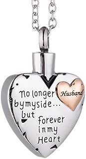 MCJKP Rose Gold Double Small Heart Urn Necklace Cremation Jewellery Keepsake Box Charming Personalized Ashes Necklace for Women/PetsBlank