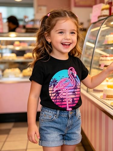 Image of Funnycokid Little Girls T Shirt for Toddler 3-7 Years Kids Tee Graphic Short Sleeve Clothes Tops