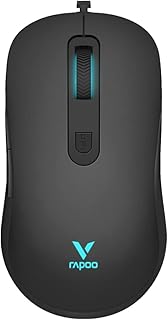 ماوس ألعاب ضوئي من رابو موديل V16RGB بتصميم مريح، ذاكرة داخلية، 6 أزرار قابلة للبرمجة، مشغلات قابلة للتخصيص، كابل مضفر، توصيل بتصميم سهل التوصيل والتشغيل