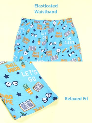 Image of KiddoPanti Boys Printed Pyjama | 100% Cotton Single Jersey Fabric | All Over Printed Design | Relax Fit & Ankle Length | Pyjama Pant