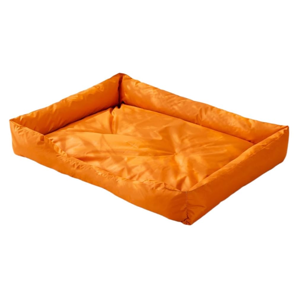M&Catree Waterproof Dog Bed, Rectangle Dog Cat Sofa Bed with Raised Edges, Non-Slip Bottom Pet Cushion - Orange (Upgrade), S: 30 * 40 * 5CM