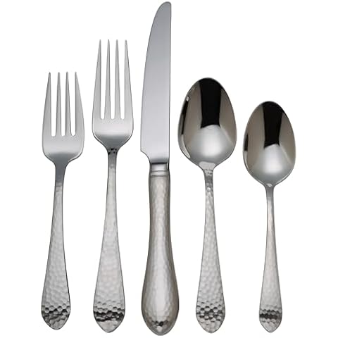 Reed & Barton Hammered Antique 5Pc Flatware Place Setting, 5 Piece, Silver Cover