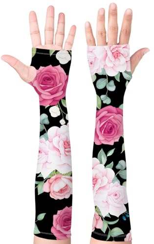 Image of Bebila Gardening Sleeves for Women Farm UV Sun Protection Anti-Scratch Cooling Sleeves with Thumb Hole Arms Cover Outdoors