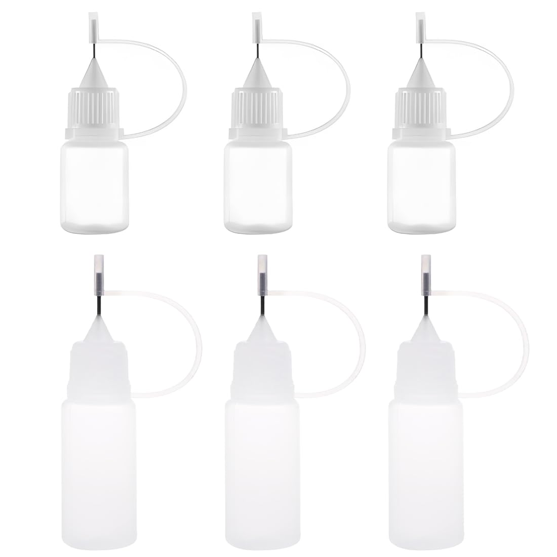 Botellas Cuentagotas 6 Pcs, Botellas Aplicadoras de Pegamento 10ml/5ml