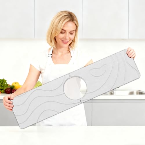 Alfombra de grifo de piedra para un fregadero de cocina y baño impecable 7