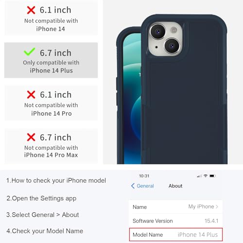 Coque iPhone 14 Plus intégrale et antichoc de couleur bleu foncé