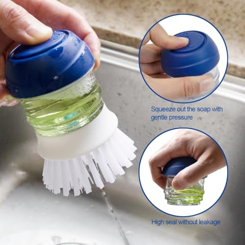 Image of CELOX Dish Brush with Soap Dispenser, Palm Brush for Cleaning Kitchen