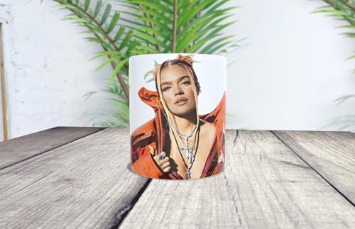 La Huella Taza personalizada KG. Para fans de la música urbana y el trap. Fans de La Bichota. Colombia. Artista de Reggaetón.