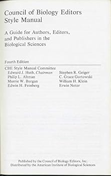Hardcover council of Biology editors style Manual Fourth Edition Book