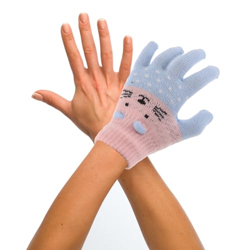 BESPORTBLE 3 Pairs Kids Winter Gloves Children Cute Cat Warm Gloves Full Finger Toddler Thermal Knitted Mittens For 3-7 Years Old Boys Girls Cold Weather4