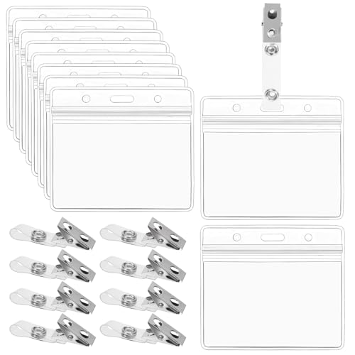 Porte-badge anti-humidite horizontal Swpeet pochette plastique zip etanche lot de 50