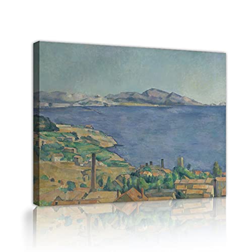 Peinture Paul Cézanne Blue Ocean Village pour décoration murale salon lumineux