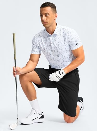 G Gradual Men's Casual Shorts 9" Lightweight Golf Shorts for Men Stretch with 3 Pockets Quick Dry Breathable Work Shorts 6