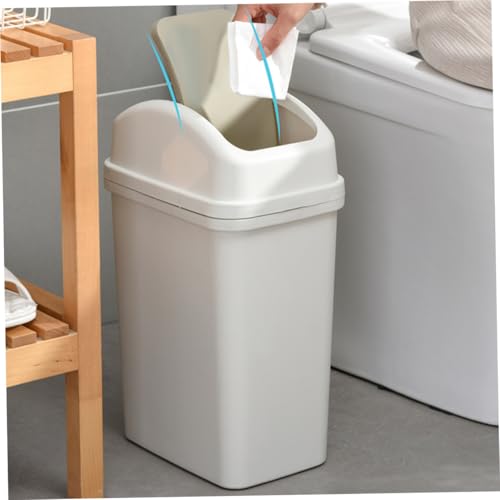 Bote de basura para hogar con tapa basculante color blanco miniatura 3